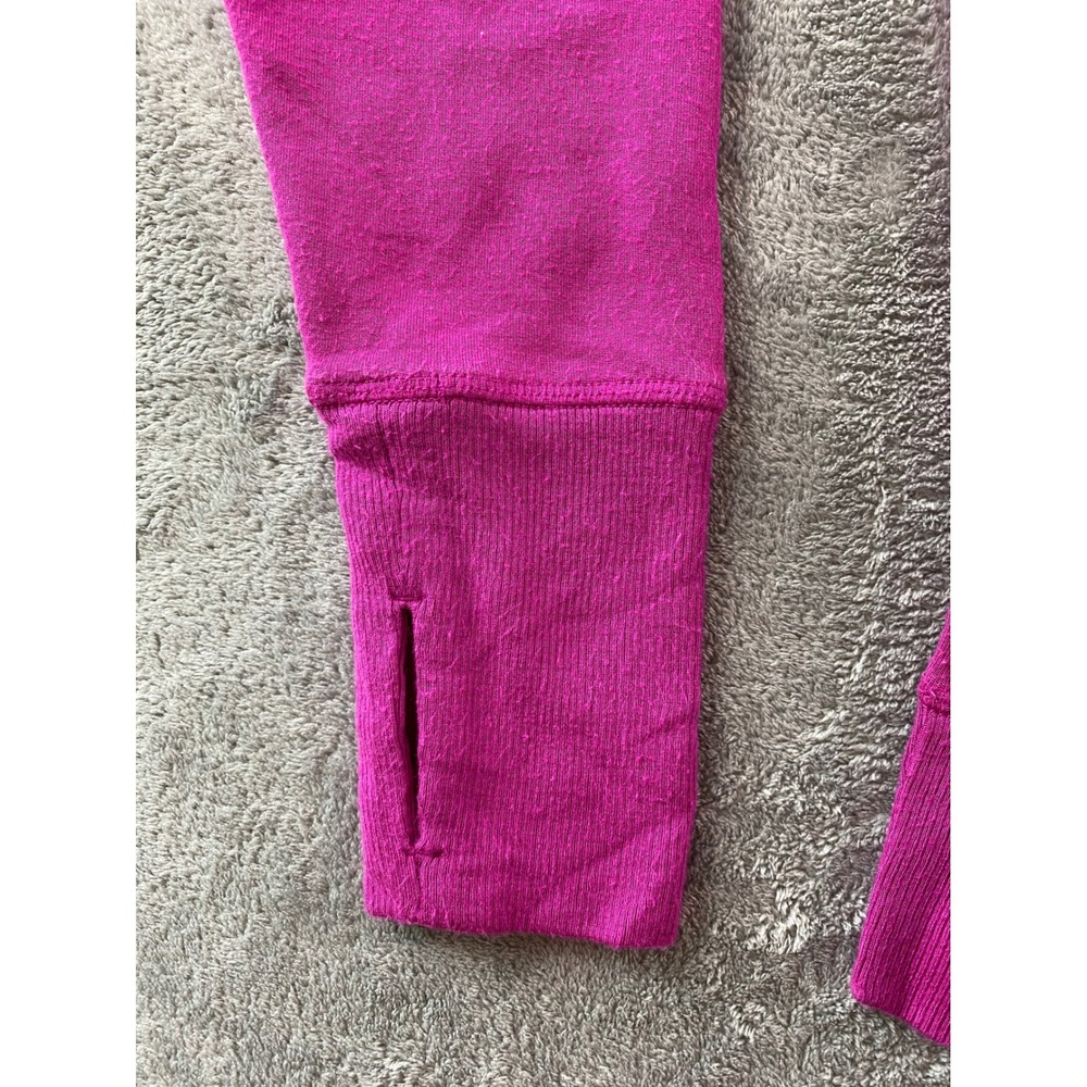 Athleta Coaster Luxe Sweatshirt Womens Medium Fuchsia Pink Thumbhole Pullover - Picture 8 of 11